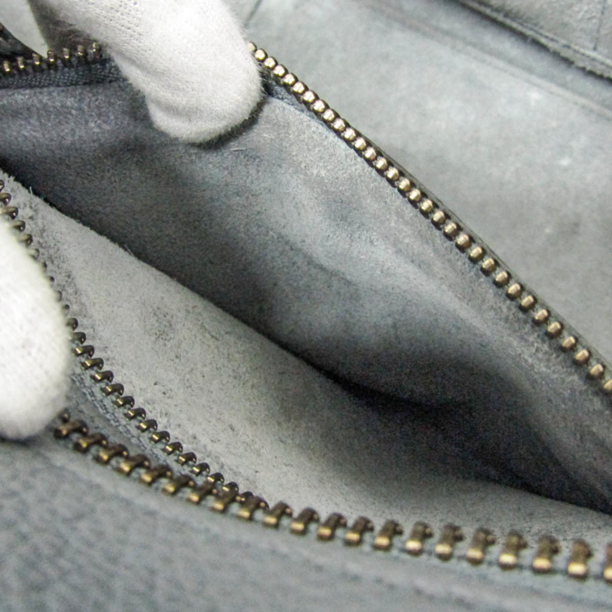 Celine Luggage Smooth Leather, Gray, Leather, Handbag
