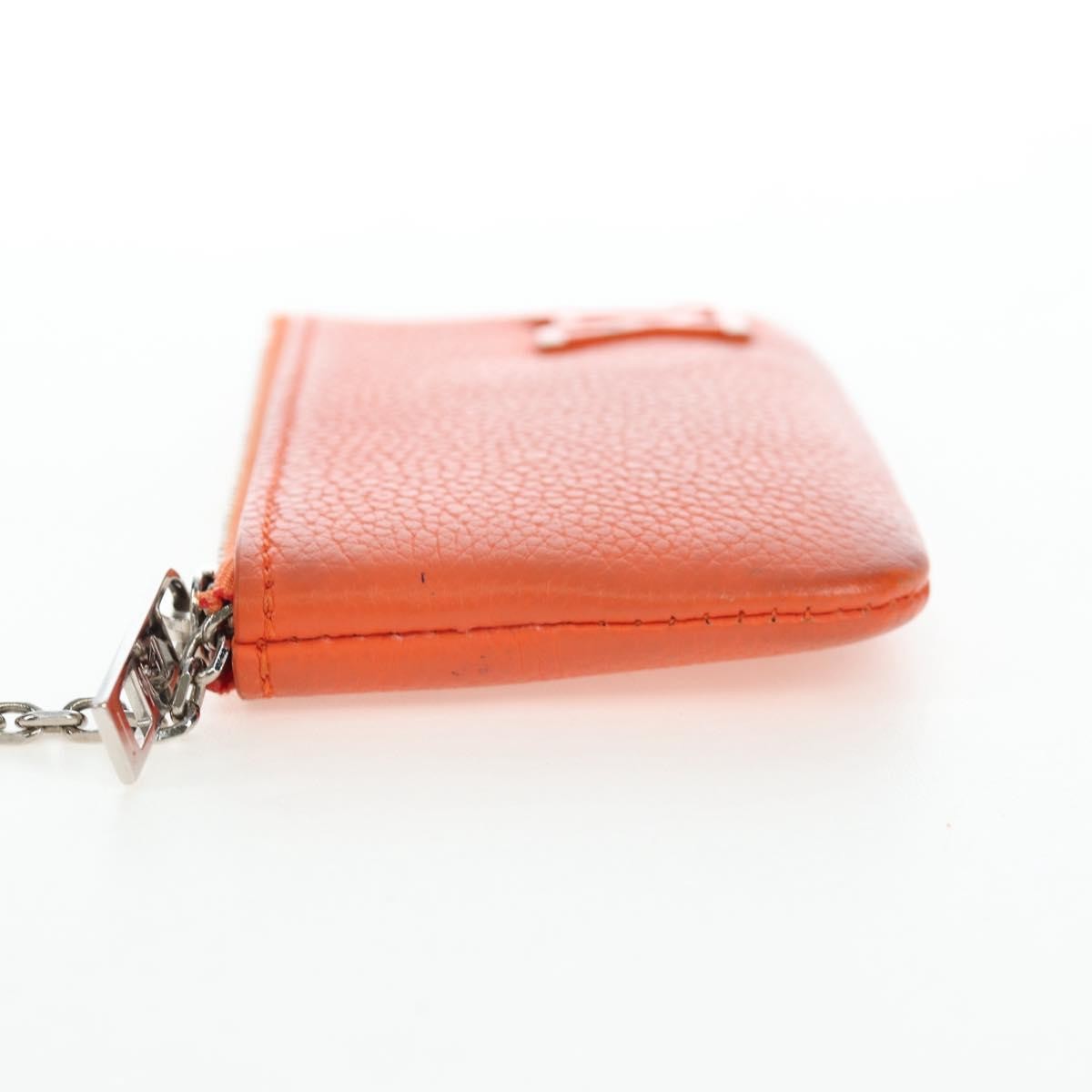 Louis Vuitton Pochette Clés Everyday LV leather, Orange, Leather, Wallet