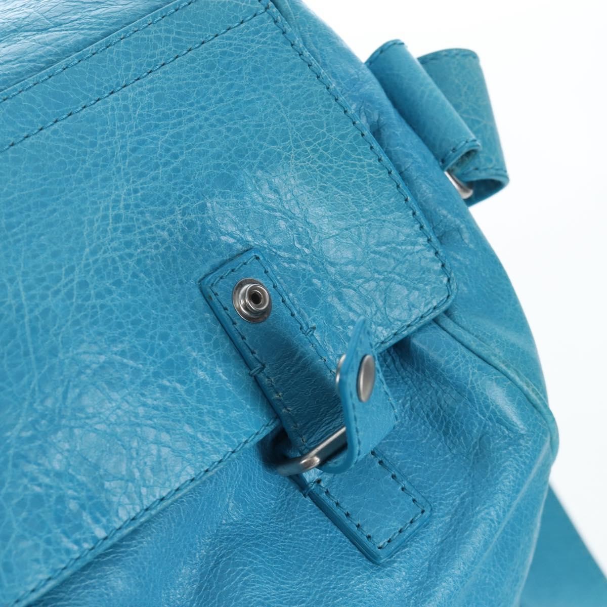 Balenciaga Squash Duffle Leather, Blue, Leather, Handbag