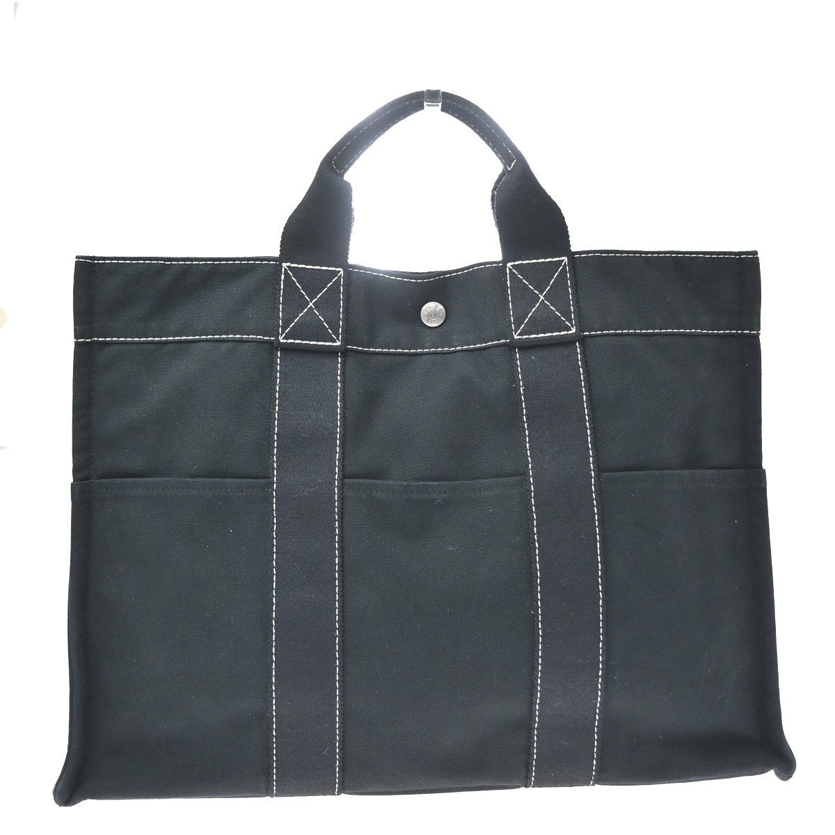 Hermes Fourre Tout Toile, Black, Cotton, Tote Bag