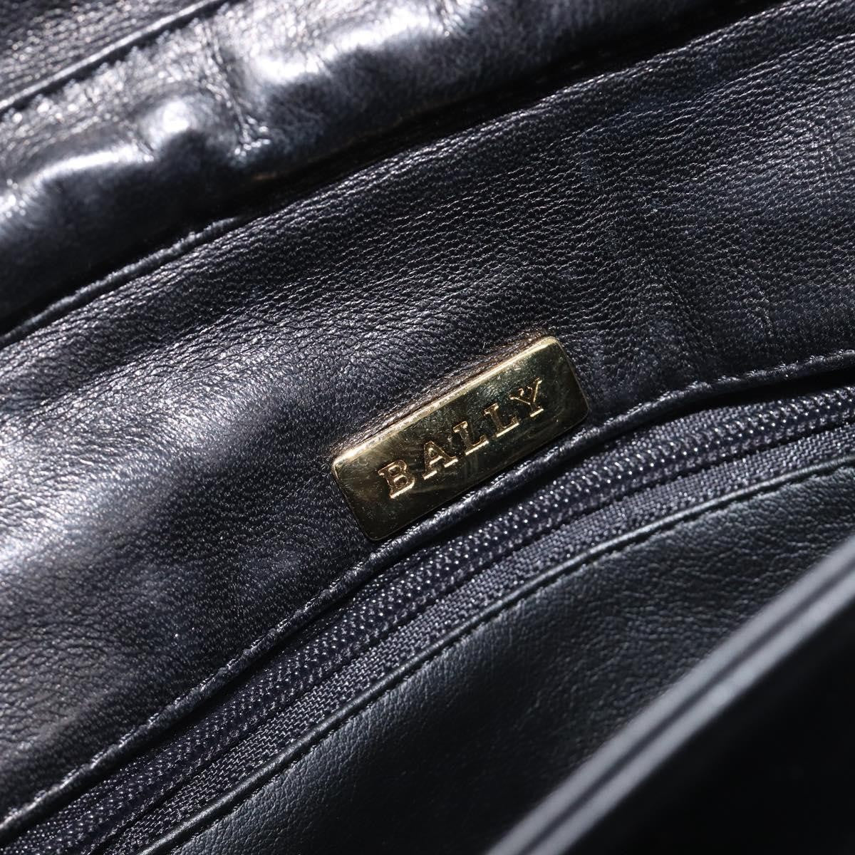 Bally Vintage Chain Quilted Leather, Black, Leather, Shoulder Bag