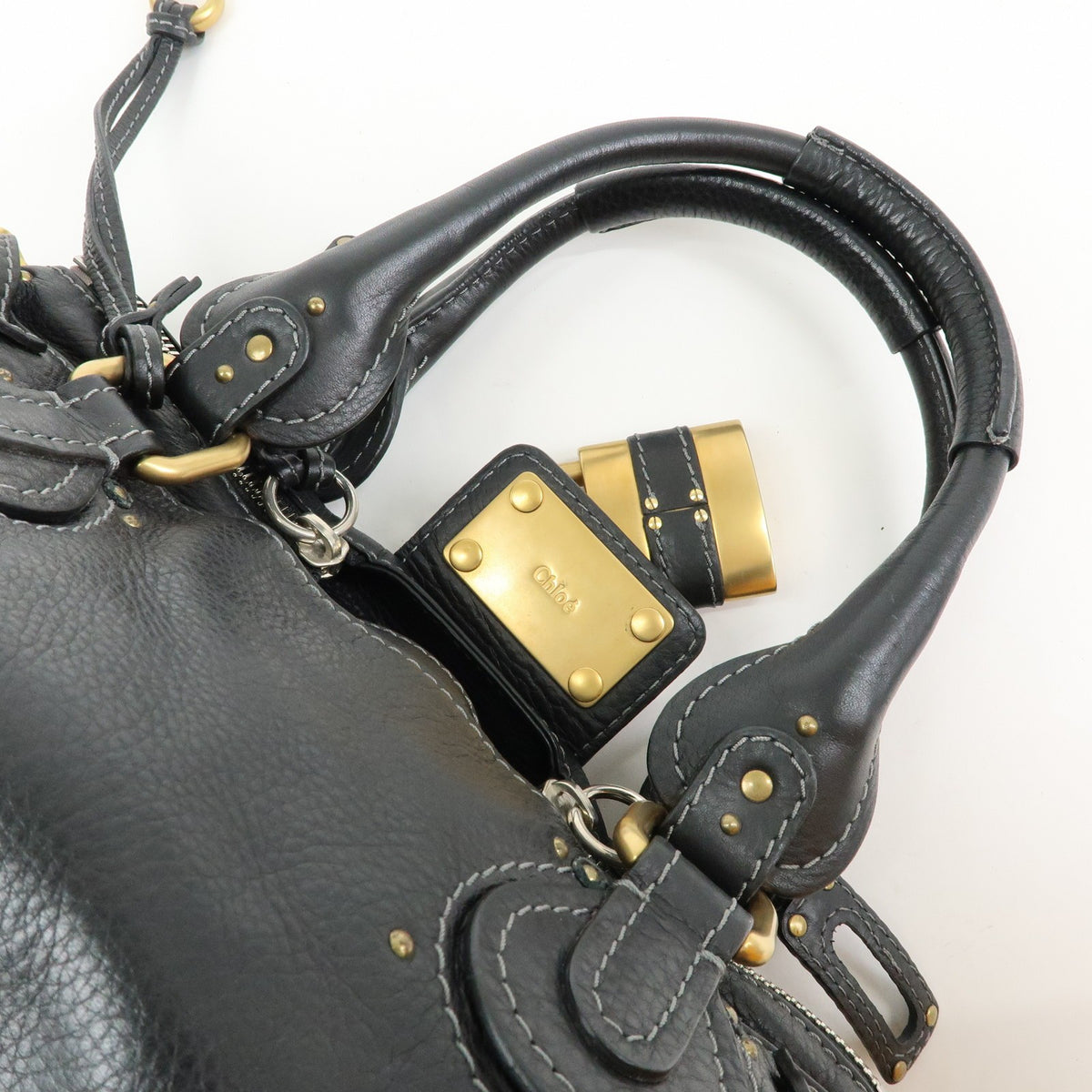 Chloe Paddington Body Leather, Black, Leather, Handbag