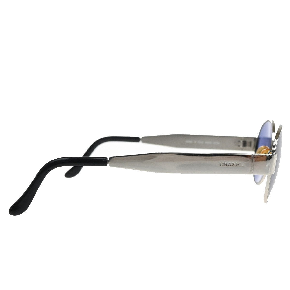 Chanel CHANEL Logo Sunglasses Eye Wear Plastic, Blue, Metal, Sunglasses