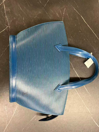 Louis Vuitton Saint Jacques Handbag Epi Leather, Blue, Leather, Handbag