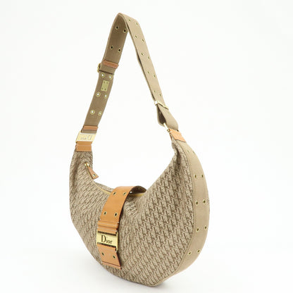 Christian Dior Street Chic Hobo Canvas, Beige, Canvas, Shoulder Bag