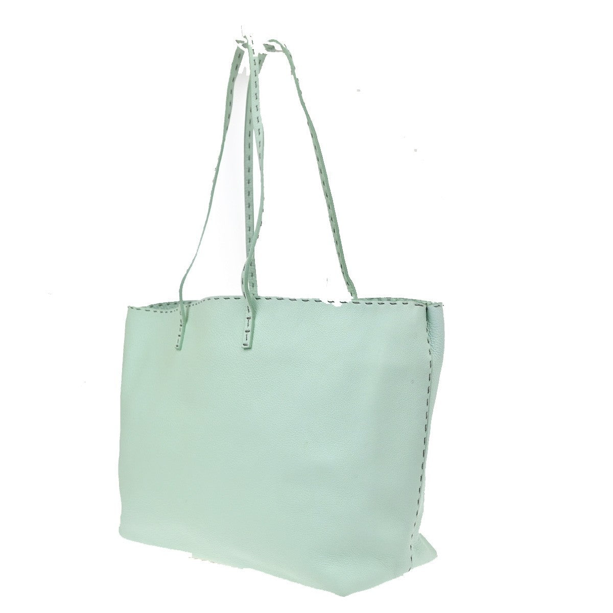 Fendi Roll Selleria Leather, Green, Leather, Tote Bag