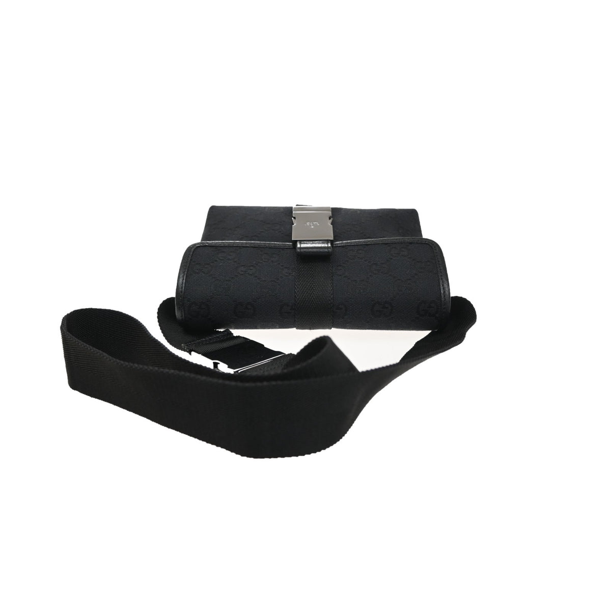 Gucci Buckle Waist GG Canvas and leather, Black, Canvas, Clutch
