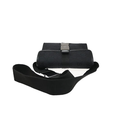 Gucci Buckle Waist GG Canvas and leather, Black, Canvas, Clutch