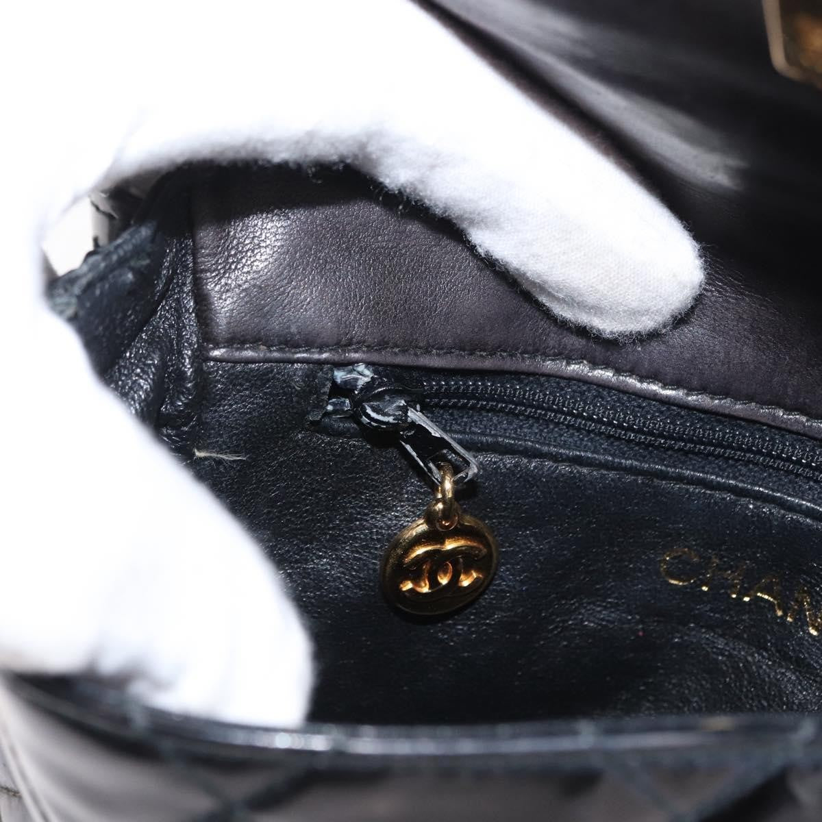 Chanel Vintage CC Flap Waist Patent Leather, Black, Patent Leather, Clutch