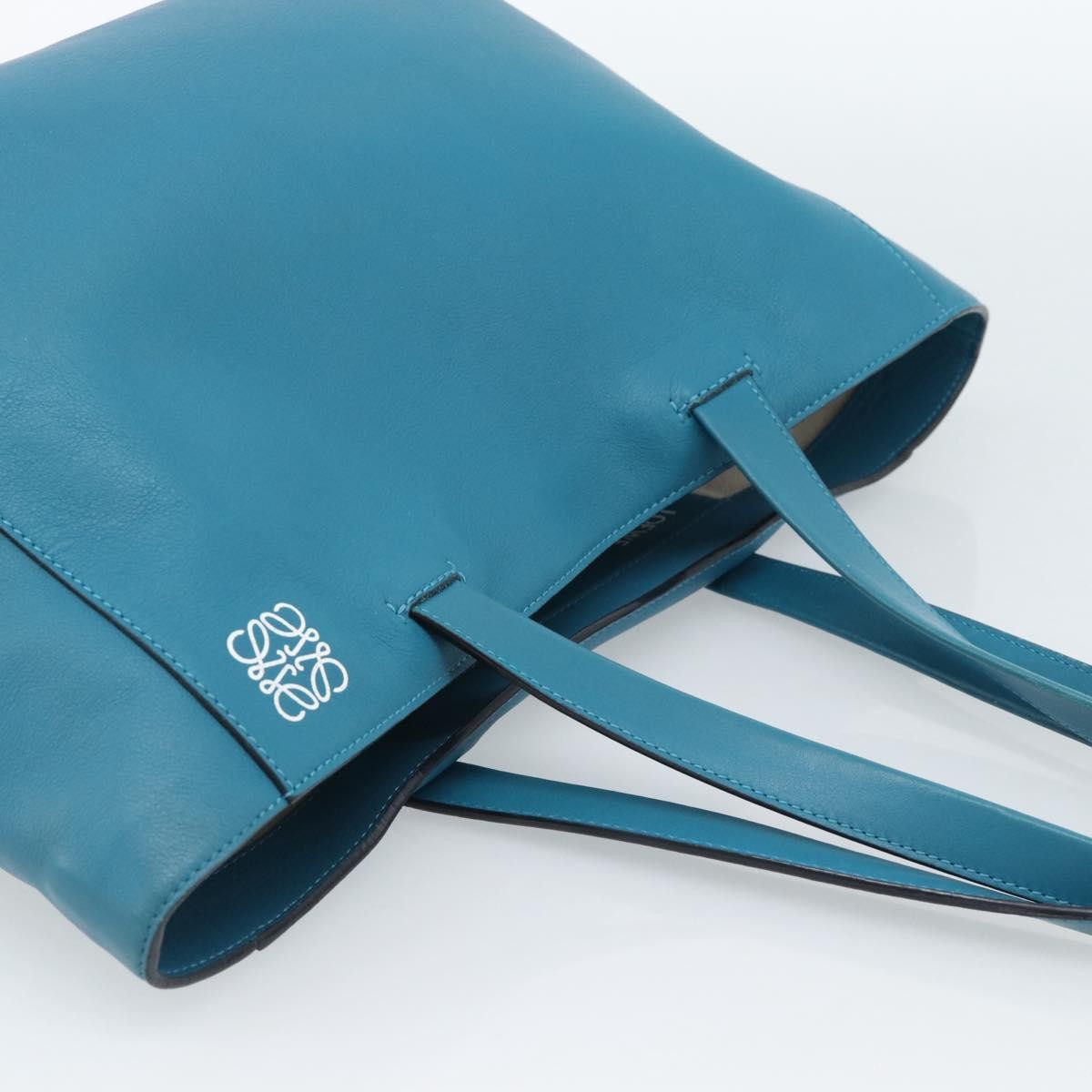 Loewe Anagram Leather, Blue, Leather, Tote Bag