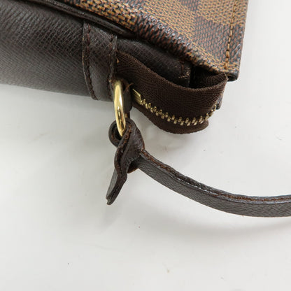 Louis Vuitton Trousse Make Up Damier, Brown, Canvas, Clutch