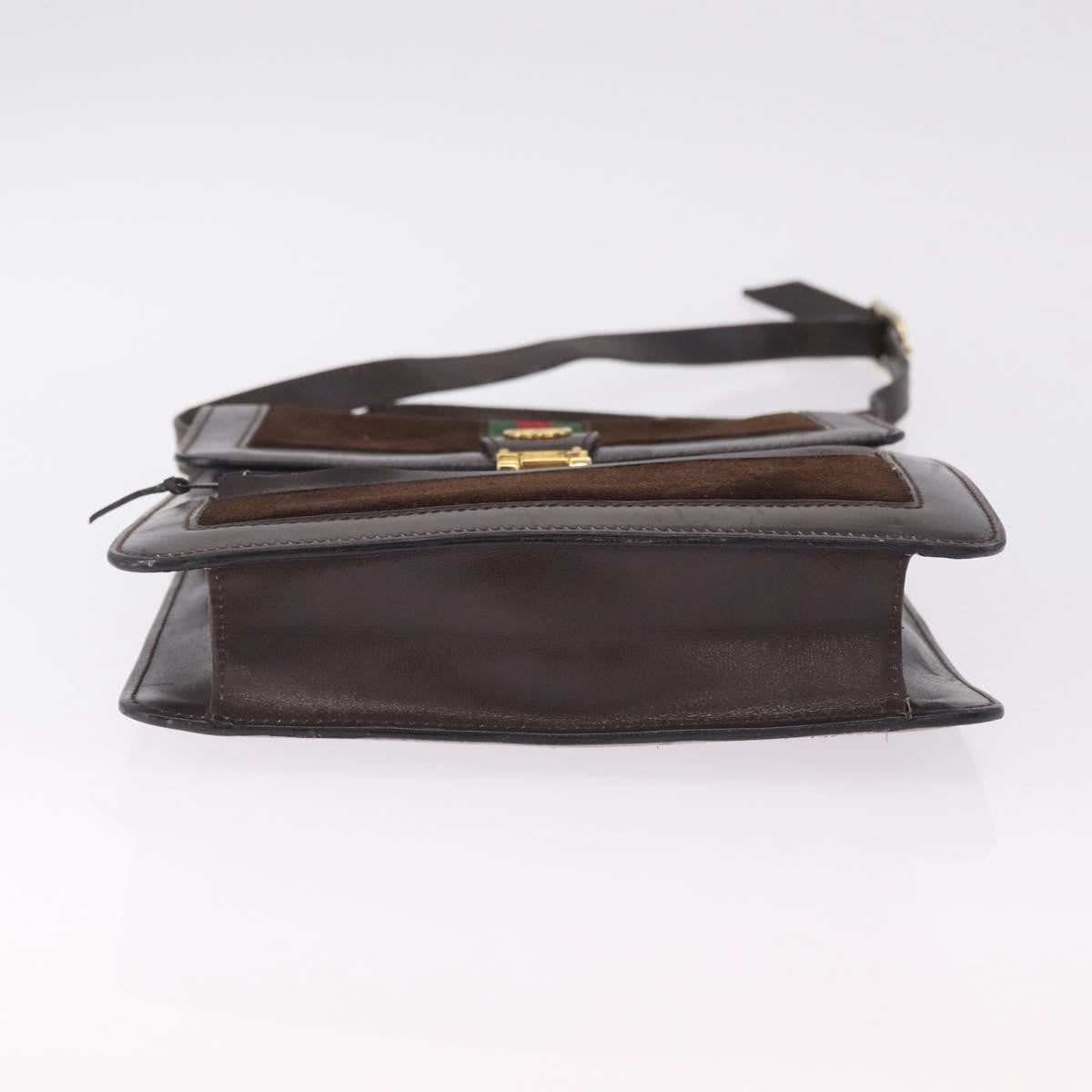 Gucci Vintage Web Sherry Line Suede, Brown, Suede, Handbag