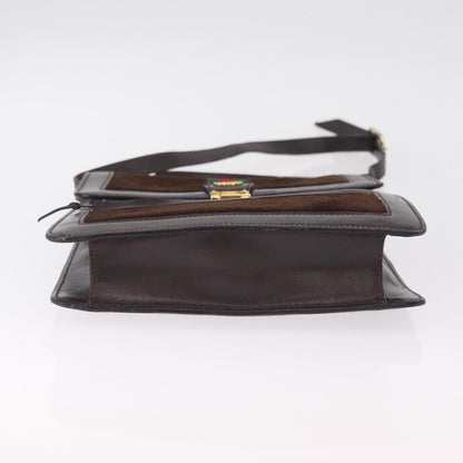 Gucci Vintage Web Sherry Line Suede, Brown, Suede, Handbag