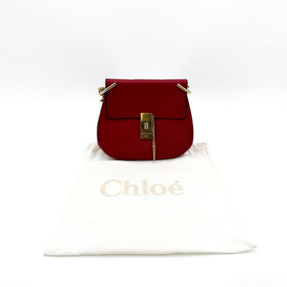 Chloe Drew Leather, Red, Leather, Crossbody Bag