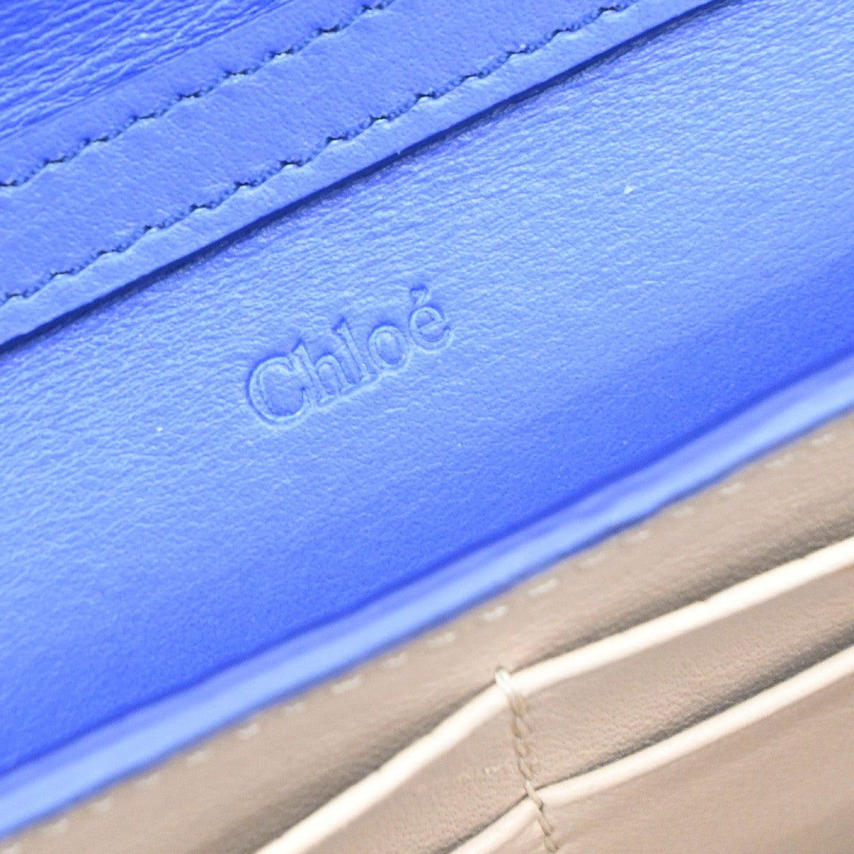 Chloe Aby Chain Leather, Blue, Leather, Shoulder Bag