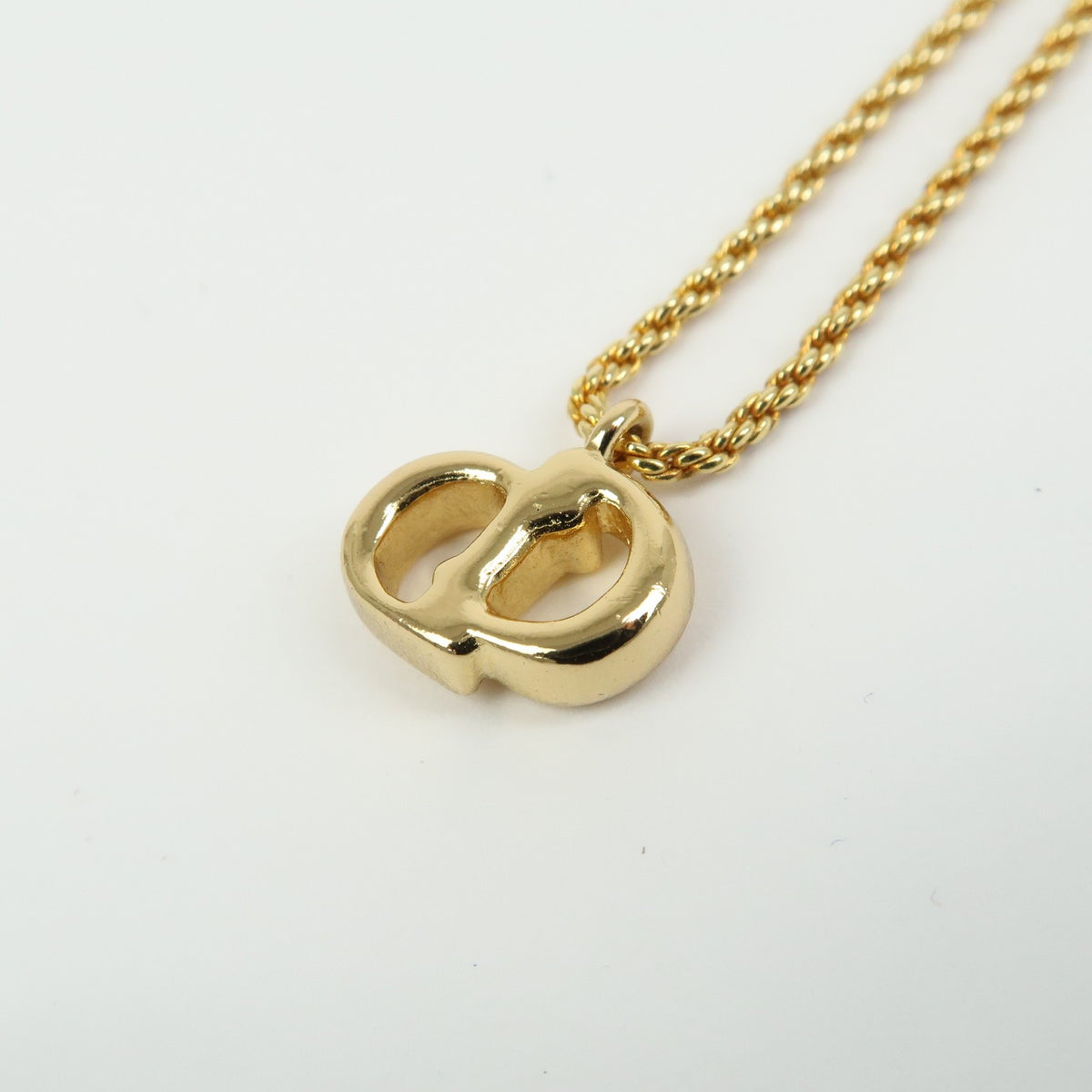 Christian Dior CD Pendant Metal, Gold, Gold Plated, Necklace