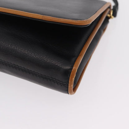 Celine Flap Shoulder Leather, Black, Leather, Shoulder Bag