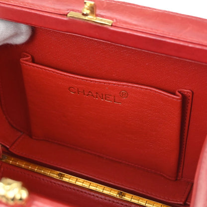 Chanel Camera Chevron Lambskin, Red, Leather, Handbag