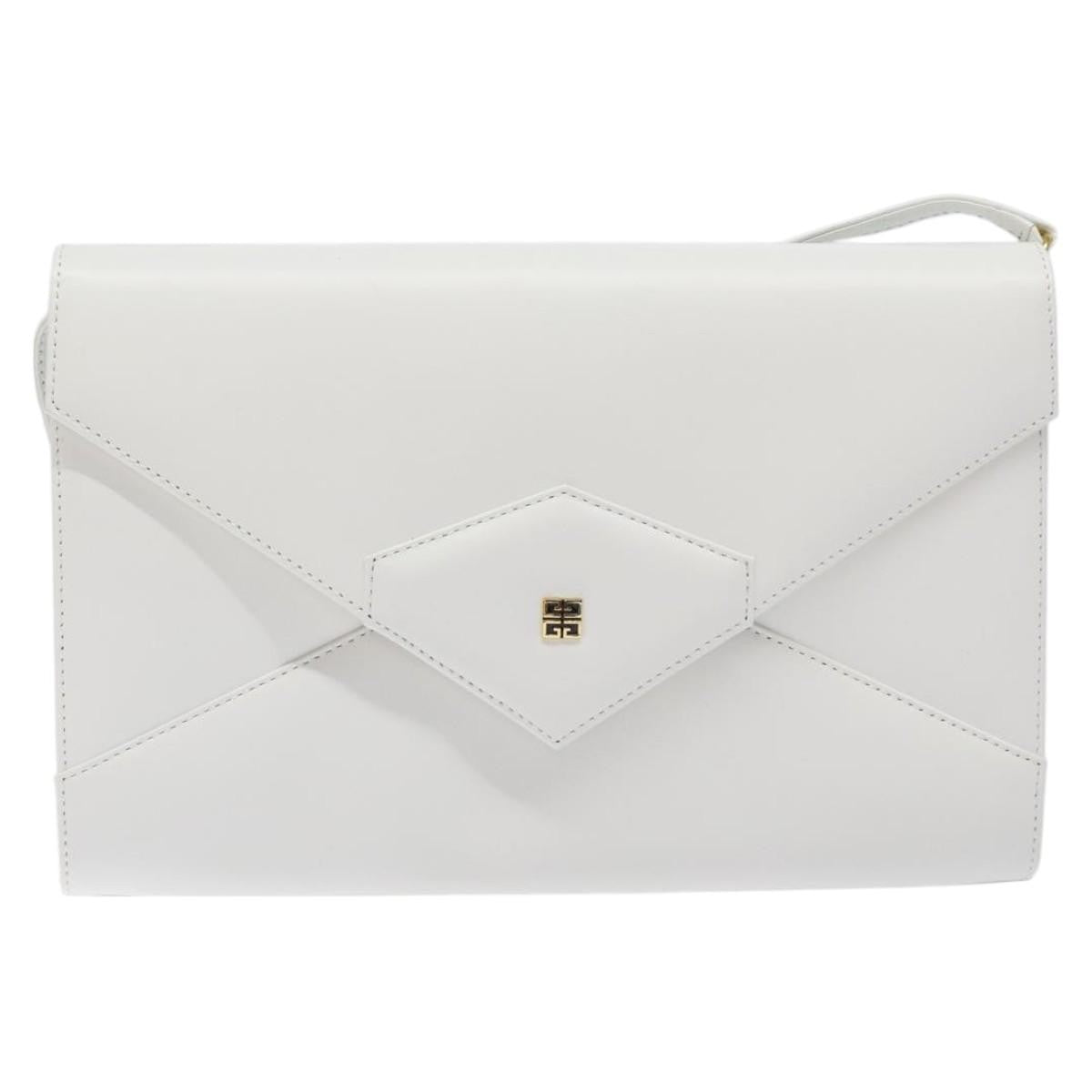 Givenchy Vintage 4G Leather, White, Leather, Shoulder Bag