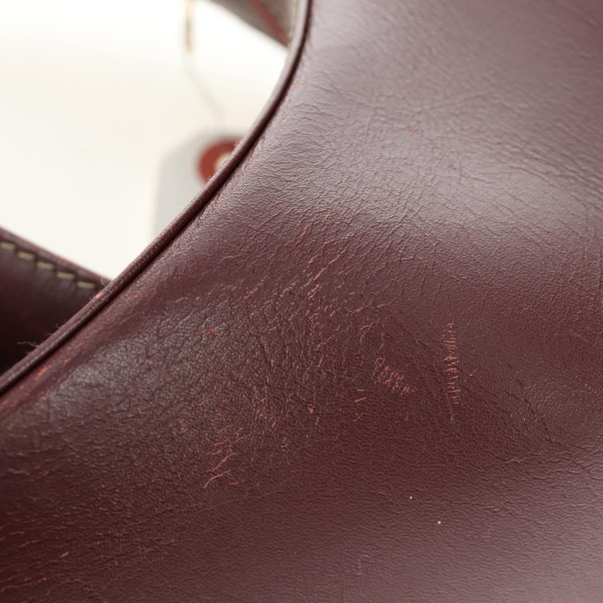 Cartier Vintage must de Cartier Leather, Burgundy, Leather, Shoulder Bag