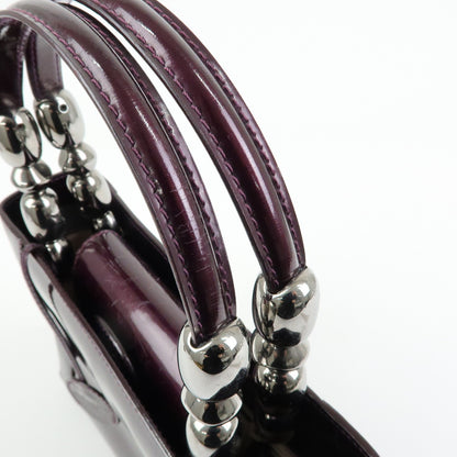 Christian Dior Handbag Leather, Purple, Patent Leather, Handbag