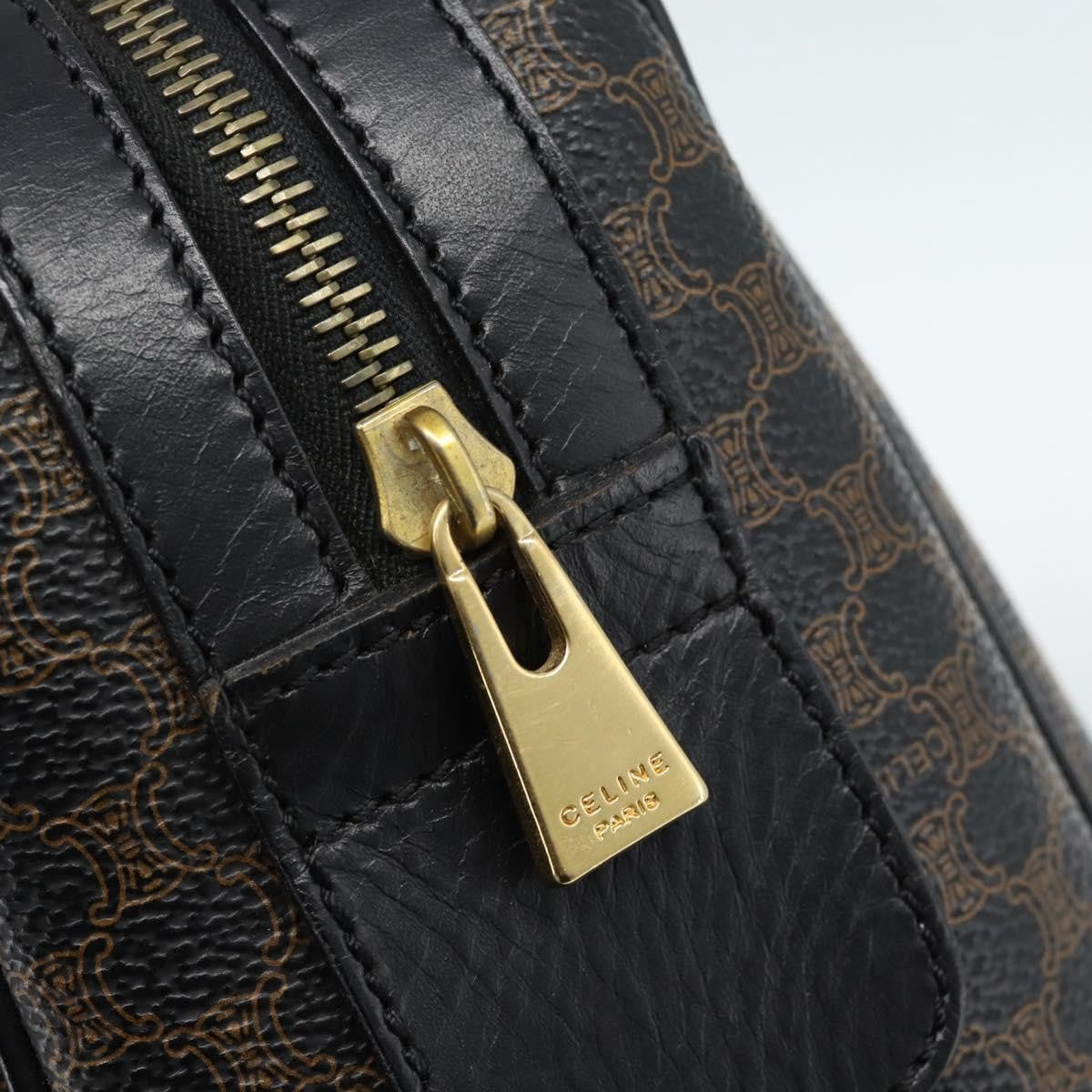Celine Vintage Boston Macadam Coated Canvas, Black, Canvas, Handbag