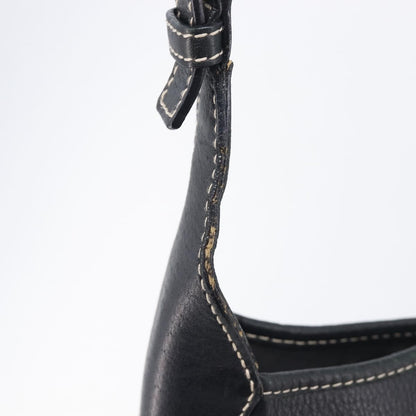 Salvatore Ferragamo Gancini Leather, Black, Leather, Crossbody Bag