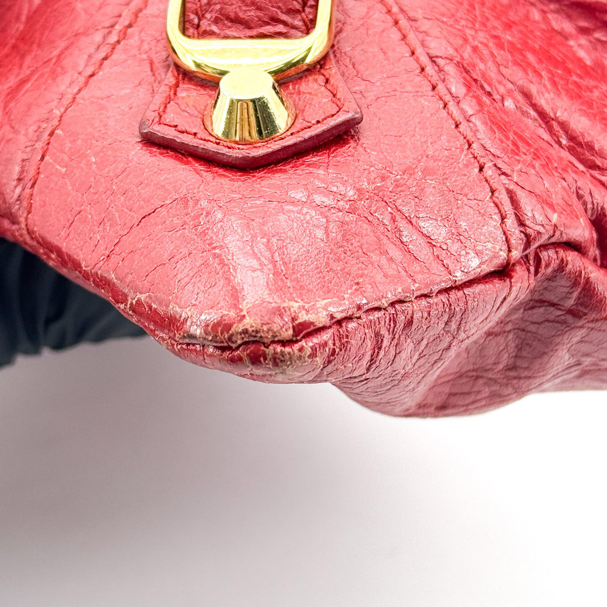 Balenciaga Classic Studs Envelope Strap Clutch Leather, Red, Leather, Clutch