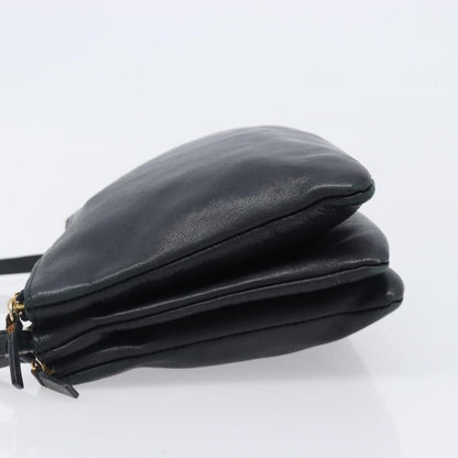 Celine Trio Leather, Black, Leather, Crossbody Bag