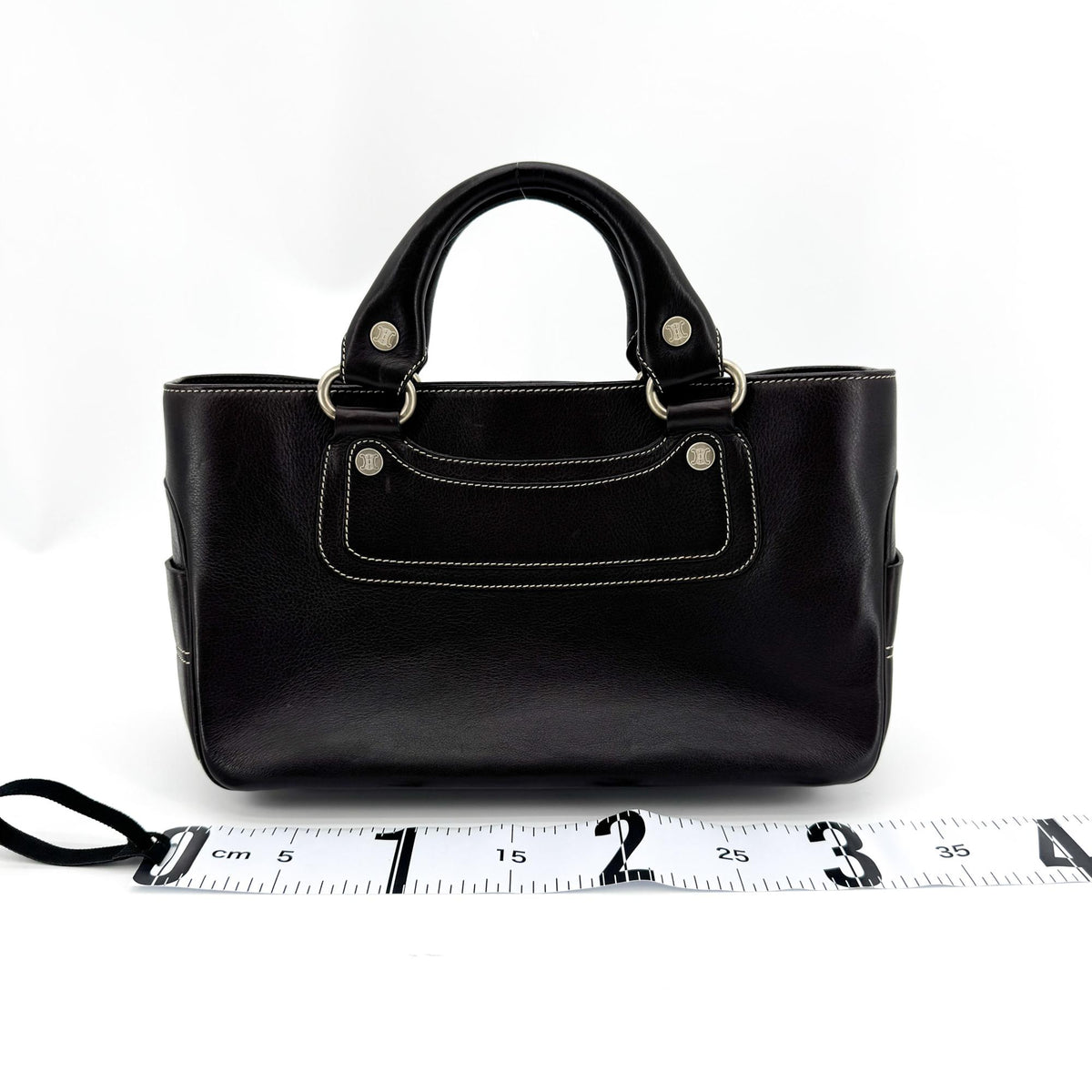 Celine Boogie Calfskin, Black, Leather, Handbag
