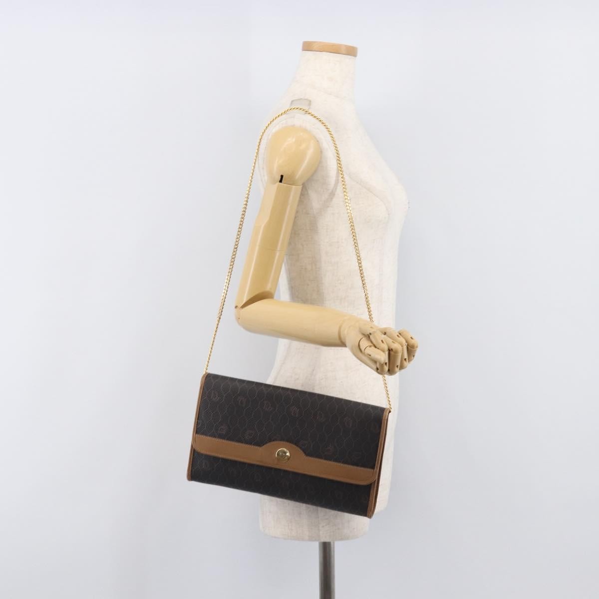 Christian Dior Vintage Honeycomb Canvas, Black, Canvas, Shoulder Bag