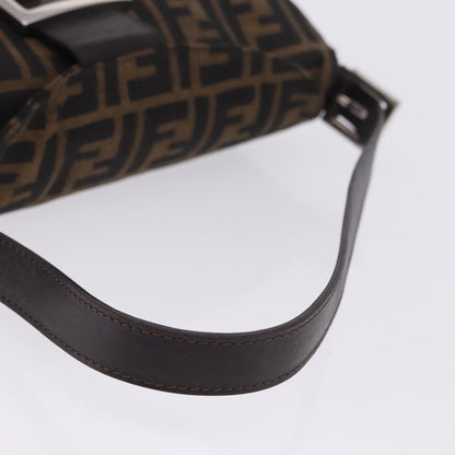Fendi Baguette Pochette Zucca Canvas, Brown, Canvas, Clutch