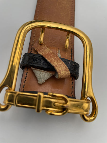 Hermes Buckle Belt Canvas, BLACK, LEATHER, Belts