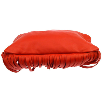 Bottega Veneta The Fringe Leather, Red, Leather, Clutch