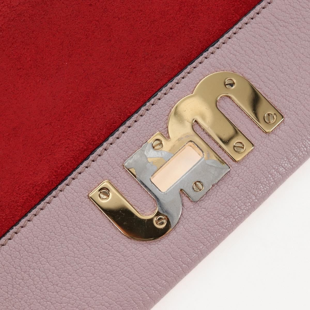 Miu Miu Logo Flap Leather, Pink, Leather, Crossbody Bag
