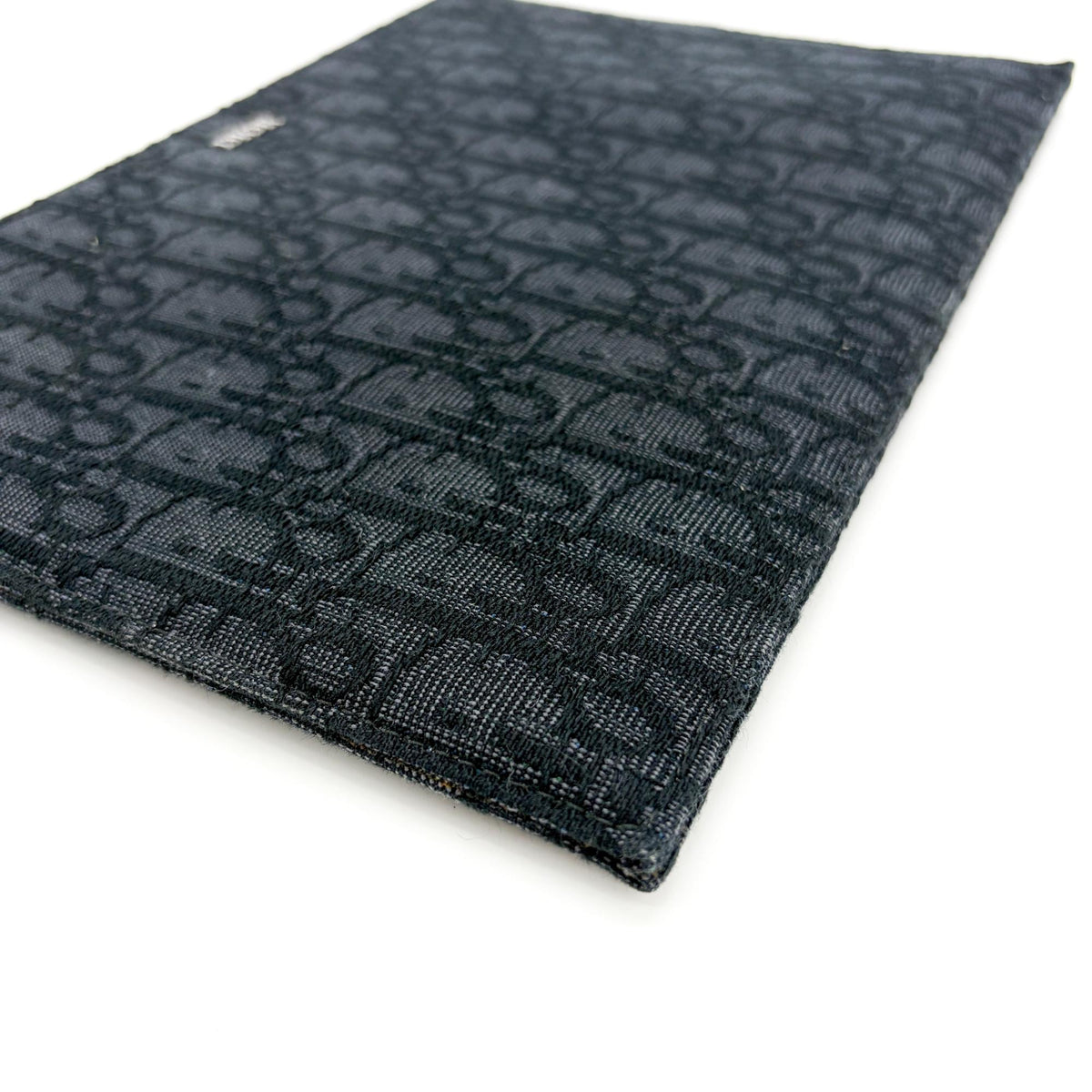 Christian Dior A5 Pouch Printed Oblique Denim, Black, Other, Clutch