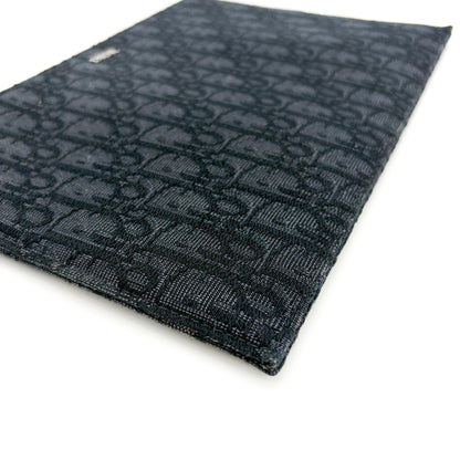 Christian Dior A5 Pouch Printed Oblique Denim, Black, Other, Clutch