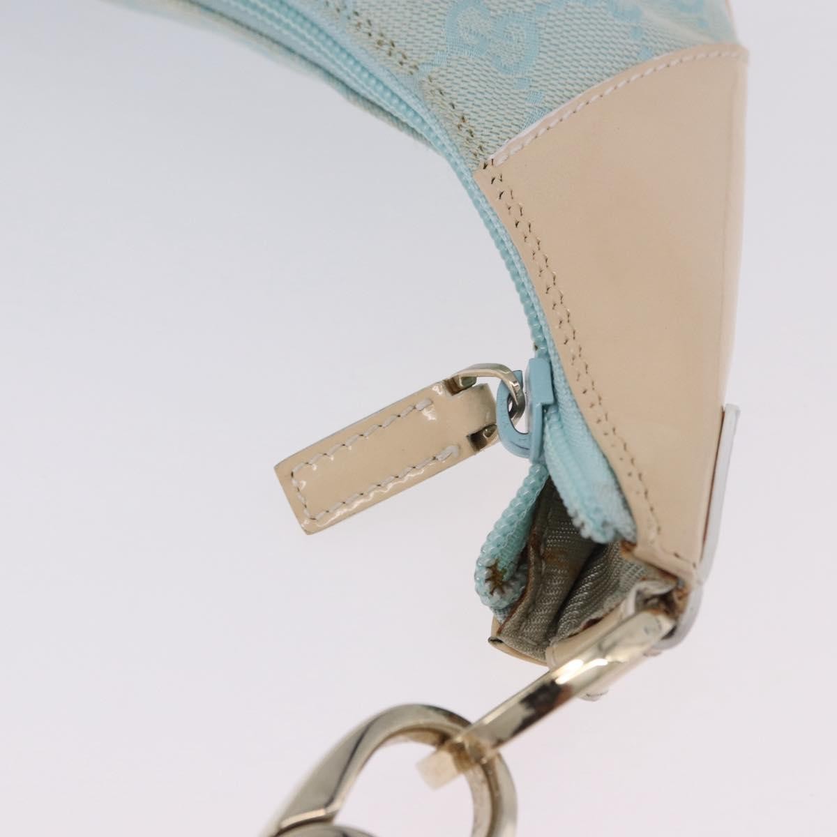 Gucci Vintage Zip Hobo GG Canvas and Patent, Blue, Canvas, Shoulder Bag