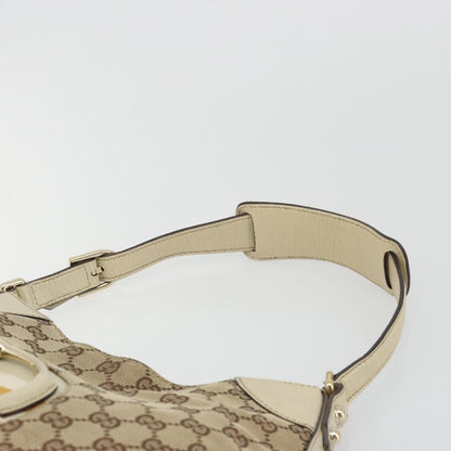 Gucci Hasler Hobo GG Canvas, Beige, Canvas, Shoulder Bag