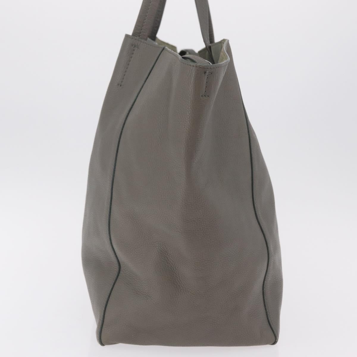 Celine Phantom Cabas Leather, Gray, Leather, Tote Bag