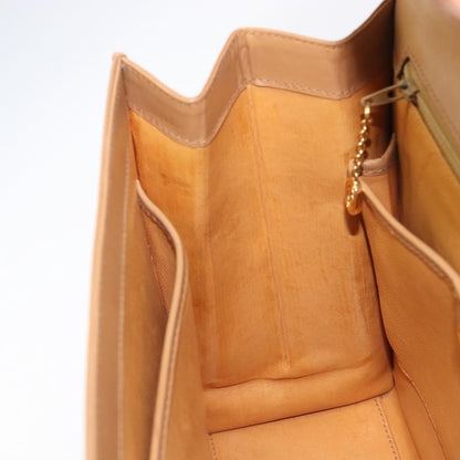 Gucci Vintage Lady Lock Top Handle Leather, Beige, Leather, Handbag