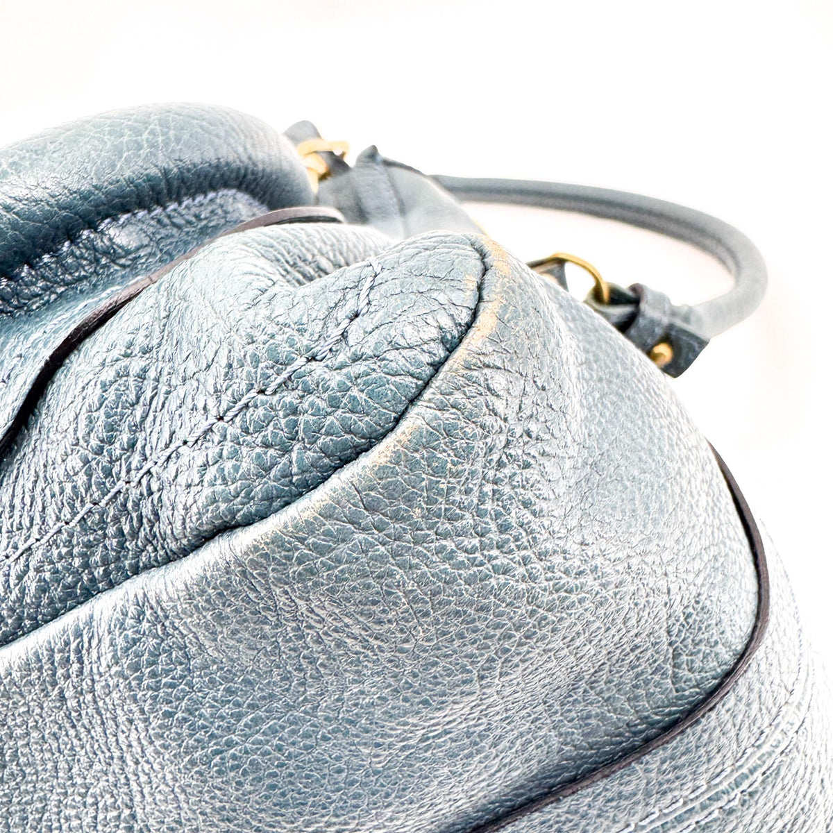 Chloe Paraty Quilted Leather, Blue, Leather, Handbag