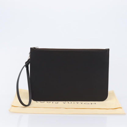 Louis Vuitton Neverfull Pochette Leather, Brown, Leather, Clutch