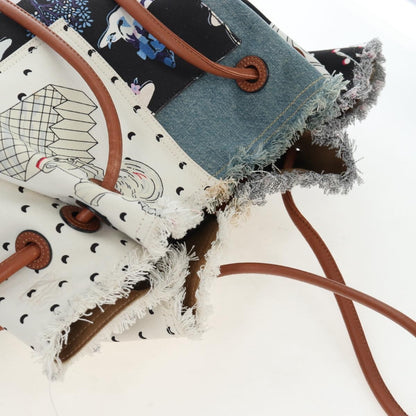 Loewe Paula's Ibiza Flamenco Knot Patchwork Denim and Leather, Multicolour, Denim, Tote Bag