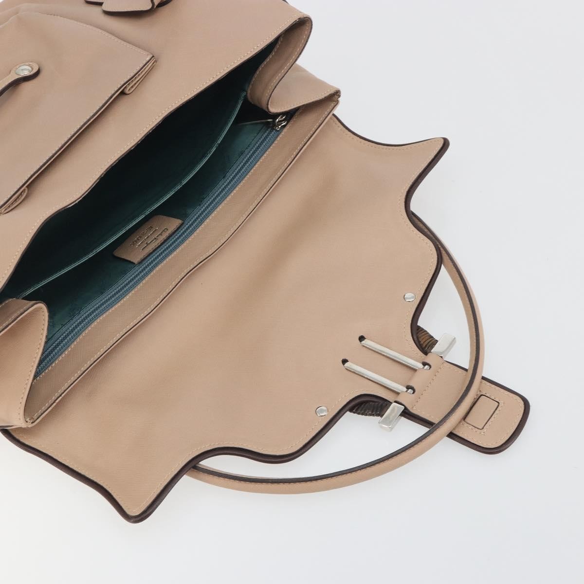 Salvatore Ferragamo Gancini Leather, Beige, Leather, Crossbody Bag