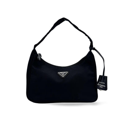 Prada Re-Edition Velvet, Black, Nylon, Shoulder Bag