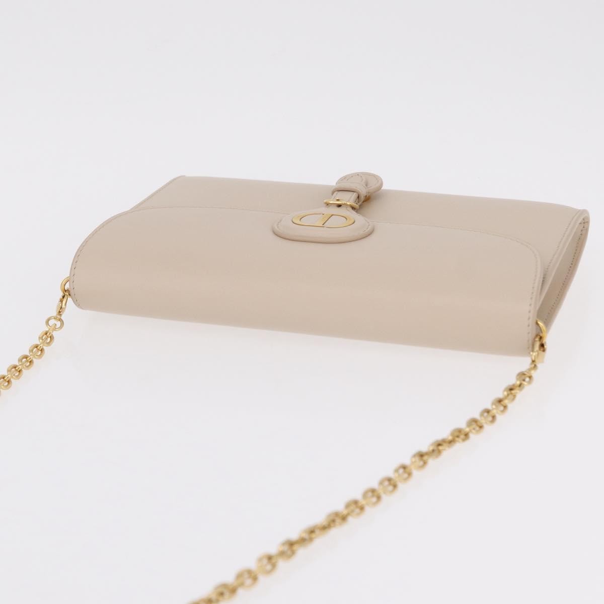 Christian Dior Bobby Flap Leather, Beige, Leather, Shoulder Bag