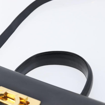 Salvatore Ferragamo Convertible Top Handle Leather, Black, Leather, Handbag