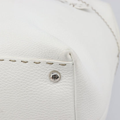 Fendi Selleria 2Bag Leather, White, Leather, Handbag