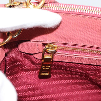 Prada Galleria Double Zip Saffiano Leather, Pink, Leather, Tote Bag